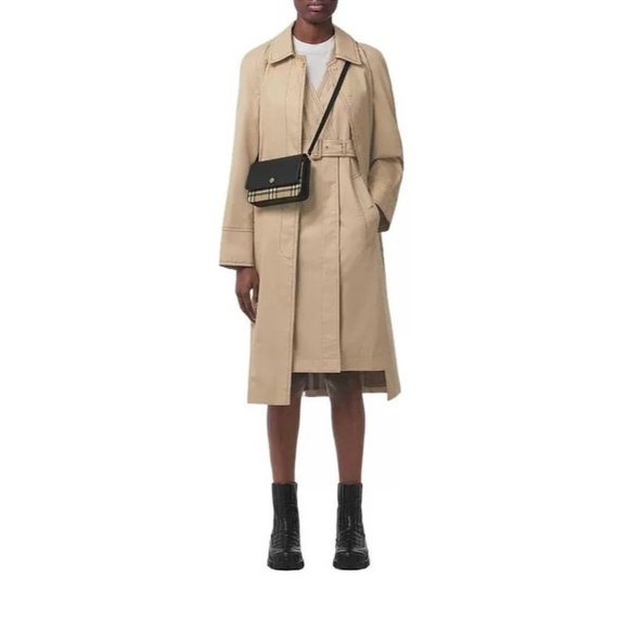 Burberry Hampshire Canvas Compact Leather Check Pattern Shoulder/Crossbody Bag A - Picture 16 of 16